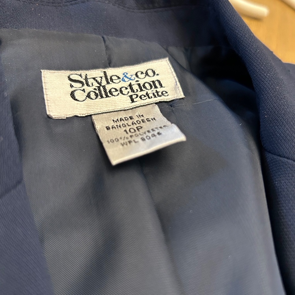 Style & Co. Navy Single-Button Blazer - Picture 3 of 7